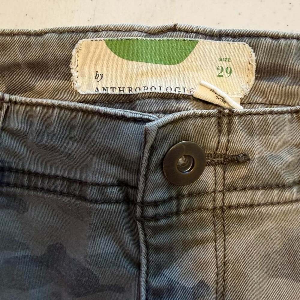 Anthropologie Utility Camo Pants Size 29 Green Cargo Military - Picture 6 of 6